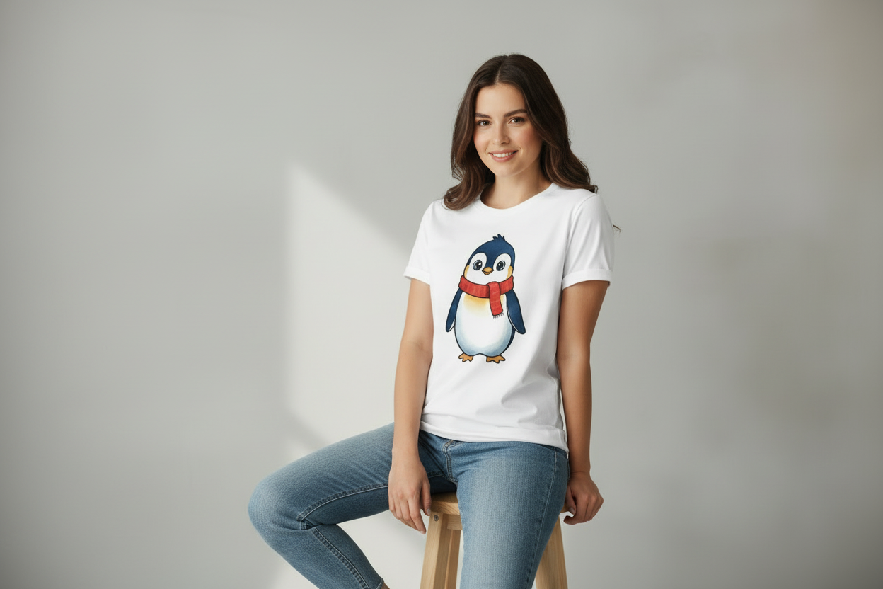 Penguin Graphic T-Shirt – Unisex Heavyweight Cotton Tee